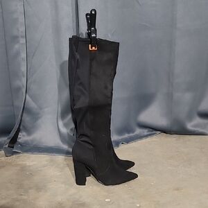 JustFab Black Heeled Boots